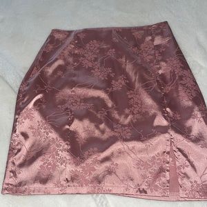 Shiny Pink Floral Skirt